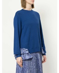 blauer Pullover mit einem Rundhalsausschnitt von Clu