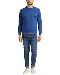 blauer Pullover mit einem Rundhalsausschnitt von Lower East