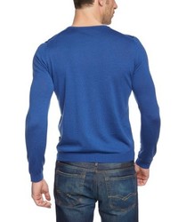 blauer Pullover mit einem Rundhalsausschnitt von Maerz