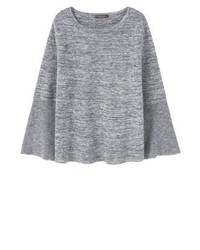 blauer Pullover mit einem Rundhalsausschnitt von Mango