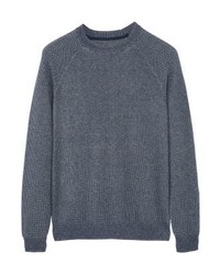 blauer Pullover mit einem Rundhalsausschnitt von Mango