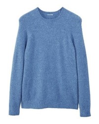 blauer Pullover mit einem Rundhalsausschnitt von Mango