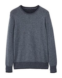 blauer Pullover mit einem Rundhalsausschnitt von Mango