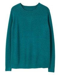 blauer Pullover mit einem Rundhalsausschnitt von Mango