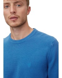 blauer Pullover mit einem Rundhalsausschnitt von Marc O'Polo