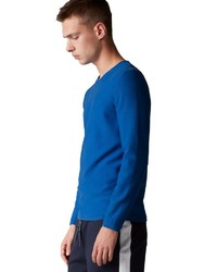 blauer Pullover mit einem Rundhalsausschnitt von Marc O'Polo Denim