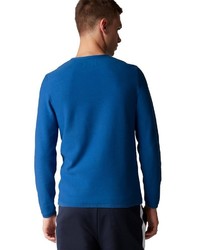 blauer Pullover mit einem Rundhalsausschnitt von Marc O'Polo Denim