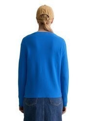blauer Pullover mit einem Rundhalsausschnitt von Marc O'Polo Denim