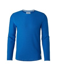 blauer Pullover mit einem Rundhalsausschnitt von Marc O'Polo Denim