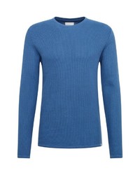 blauer Pullover mit einem Rundhalsausschnitt von Minimum