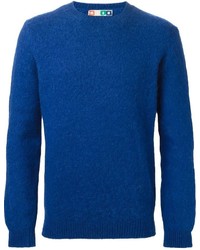 blauer Pullover mit einem Rundhalsausschnitt von MSGM