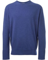 blauer Pullover mit einem Rundhalsausschnitt von N.Peal