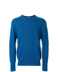 blauer Pullover mit einem Rundhalsausschnitt von N.Peal