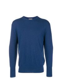 blauer Pullover mit einem Rundhalsausschnitt von N.Peal