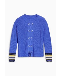 blauer Pullover mit einem Rundhalsausschnitt von NEXT