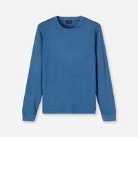 blauer Pullover mit einem Rundhalsausschnitt von Olymp
