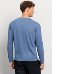 blauer Pullover mit einem Rundhalsausschnitt von Olymp