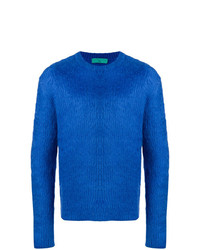 blauer Pullover mit einem Rundhalsausschnitt von Paura