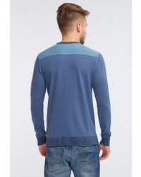 blauer Pullover mit einem Rundhalsausschnitt von Petrol Industries