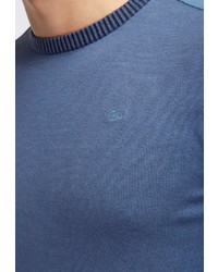 blauer Pullover mit einem Rundhalsausschnitt von Petrol Industries