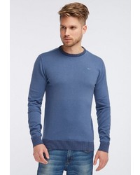 blauer Pullover mit einem Rundhalsausschnitt von Petrol Industries