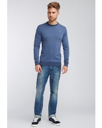 blauer Pullover mit einem Rundhalsausschnitt von Petrol Industries