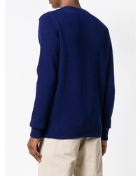 blauer Pullover mit einem Rundhalsausschnitt von Department 5