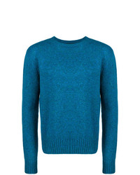 blauer Pullover mit einem Rundhalsausschnitt von Prada