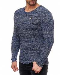 blauer Pullover mit einem Rundhalsausschnitt von Redbridge