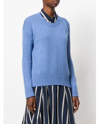 blauer Pullover mit einem Rundhalsausschnitt von Etro