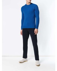 blauer Pullover mit einem Rundhalsausschnitt von Roberto Collina