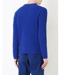 blauer Pullover mit einem Rundhalsausschnitt von Kent & Curwen