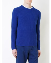 blauer Pullover mit einem Rundhalsausschnitt von Kent & Curwen