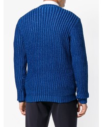 blauer Pullover mit einem Rundhalsausschnitt von Roberto Collina