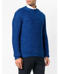 blauer Pullover mit einem Rundhalsausschnitt von Roberto Collina