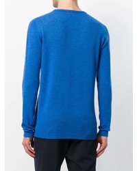 blauer Pullover mit einem Rundhalsausschnitt von Roberto Collina