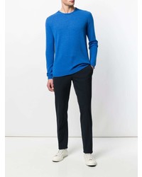 blauer Pullover mit einem Rundhalsausschnitt von Roberto Collina