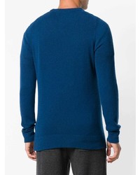 blauer Pullover mit einem Rundhalsausschnitt von Pringle Of Scotland