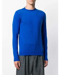 blauer Pullover mit einem Rundhalsausschnitt von Daniele Alessandrini