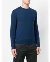 blauer Pullover mit einem Rundhalsausschnitt von Zanone