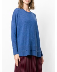 blauer Pullover mit einem Rundhalsausschnitt von Lamberto Losani