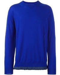blauer Pullover mit einem Rundhalsausschnitt von Sacai