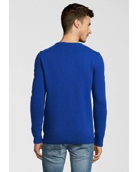 blauer Pullover mit einem Rundhalsausschnitt von Scotch & Soda