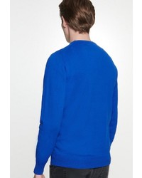 blauer Pullover mit einem Rundhalsausschnitt von Seidensticker