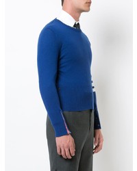 blauer Pullover mit einem Rundhalsausschnitt von Thom Browne