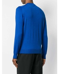 blauer Pullover mit einem Rundhalsausschnitt von Alexander McQueen