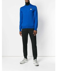 blauer Pullover mit einem Rundhalsausschnitt von Alexander McQueen