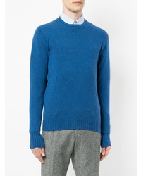 blauer Pullover mit einem Rundhalsausschnitt von Drumohr