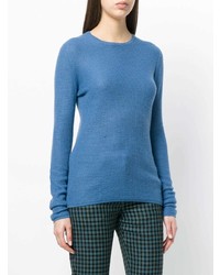 blauer Pullover mit einem Rundhalsausschnitt von Holland & Holland