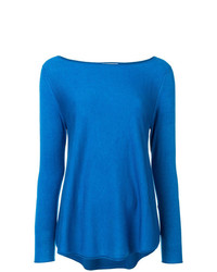 blauer Pullover mit einem Rundhalsausschnitt von Snobby Sheep